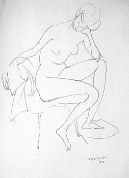 Nudo femminile seduto, 1950