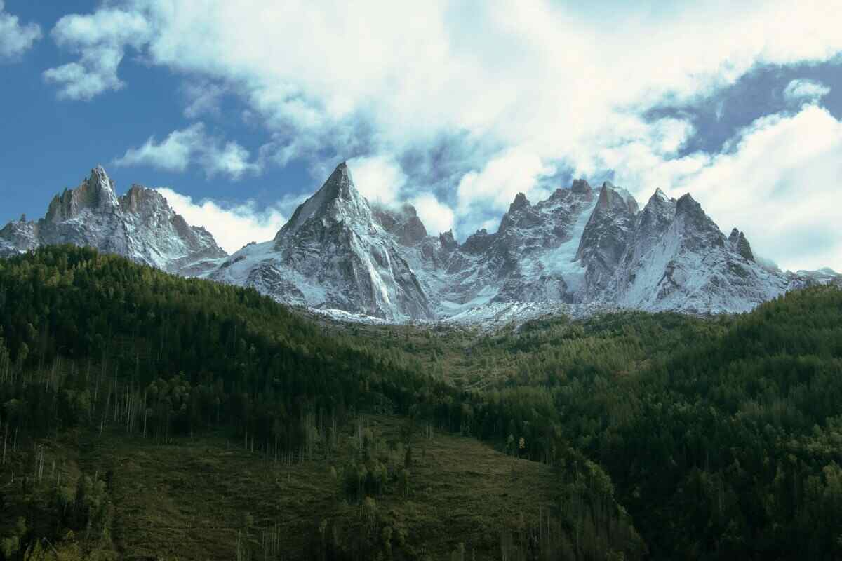 Panorama del massiccio del Monte Bianco